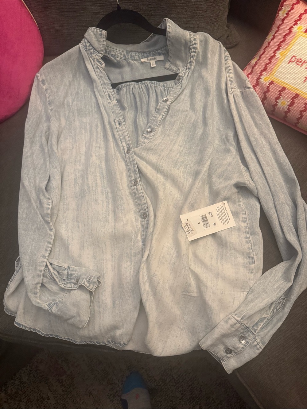 Splendid Pale Blue Washed Denim Shirt